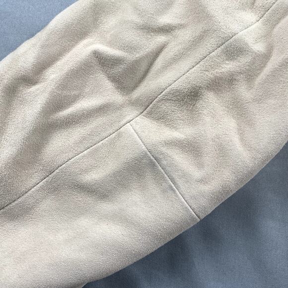 Madewell Jacket Women Size 10 Beige Suede Moto Zip Up Crop 90s NWT FLAW NO887 - Picture 12 of 16